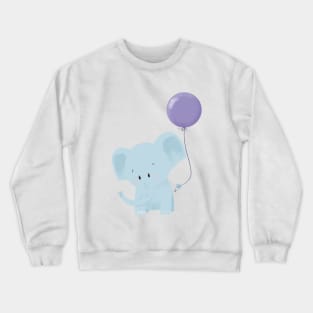 Party Cute Baby Elephant with Air Balloon Crewneck Sweatshirt